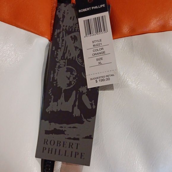 Robert Phillipe.. men's puffer coat.. size xl mens.. orange/blk/wht.. brand new! - Picture 4 of 10